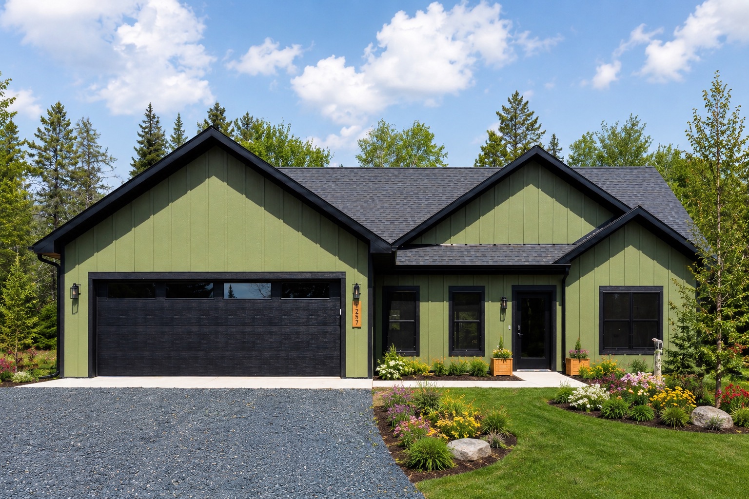 The Spruce — a finished home in moss green