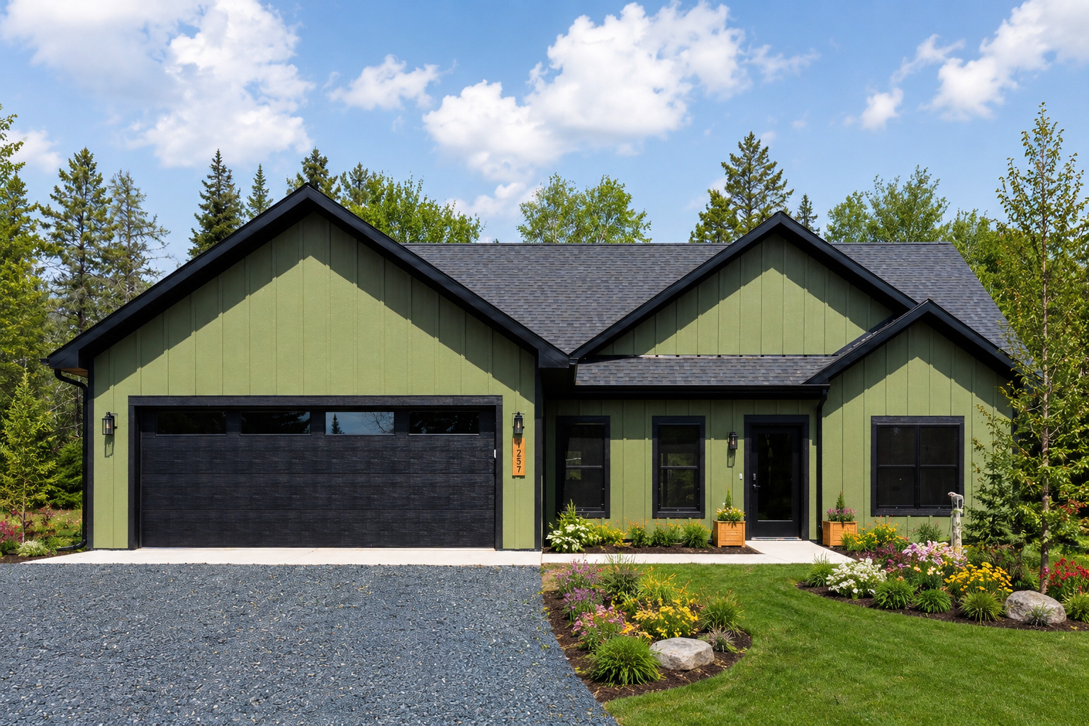 The Spruce — a finished home in moss green