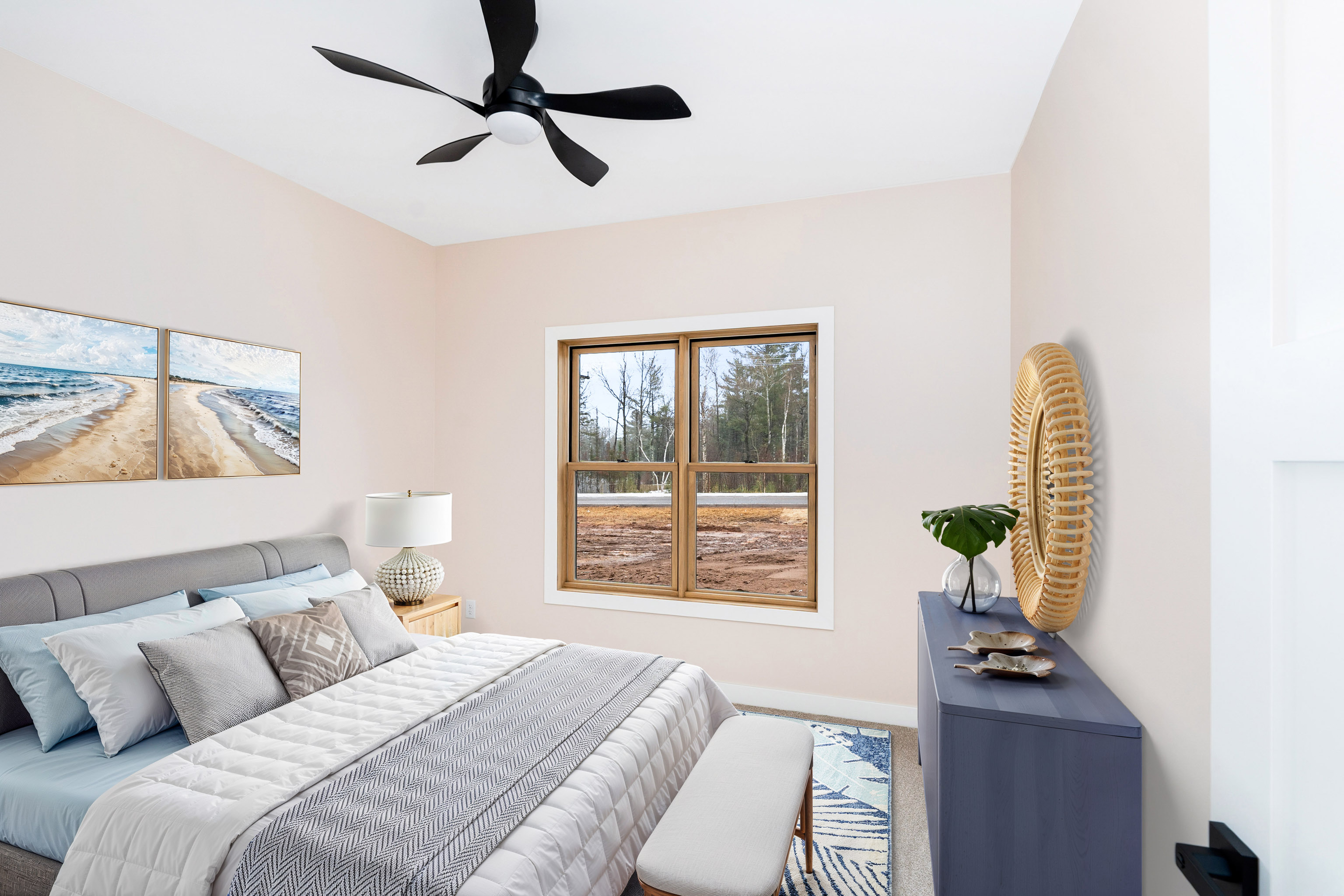Guest bedroom, staged